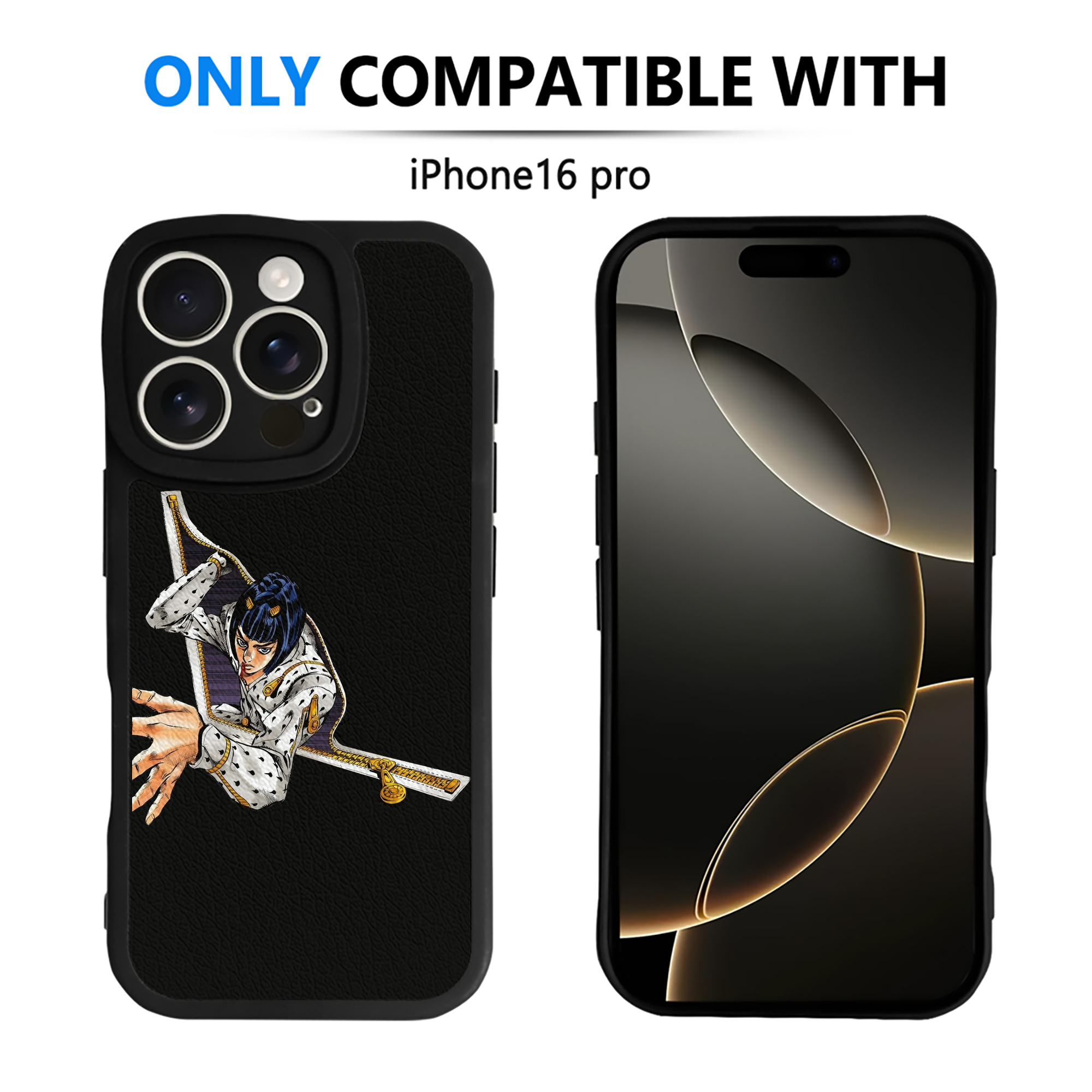 （画像用） ジョジョの奇妙な冒険 ブローノ?ブチャラティ JoJo's Bizarre Adventure Bruno Bucciarati 【iPhone 16シリーズ対応】シリコンスマホケース（レザー調） 材質：シリコン